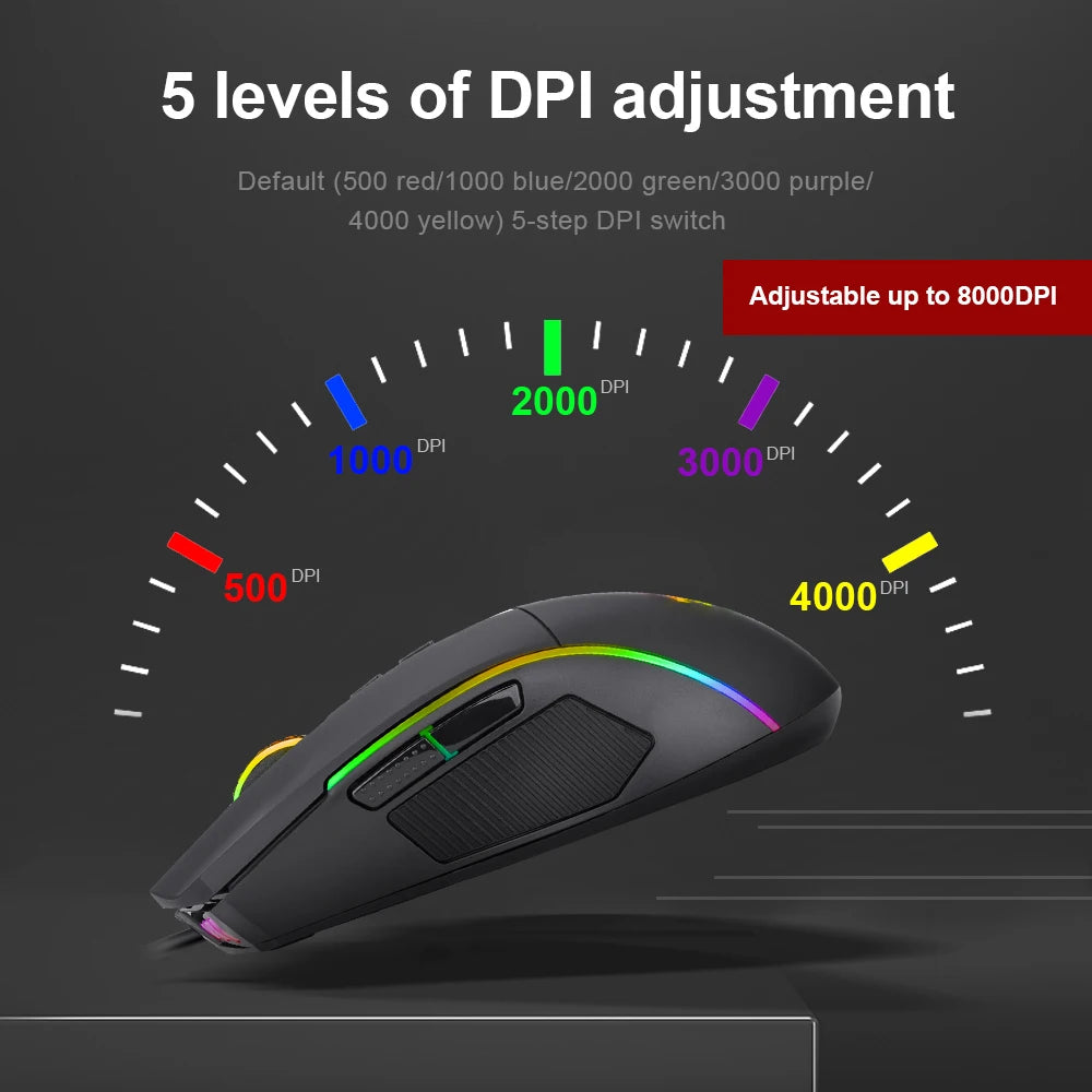 Lonewolf USB Wired Gaming Mouse 8000dpi