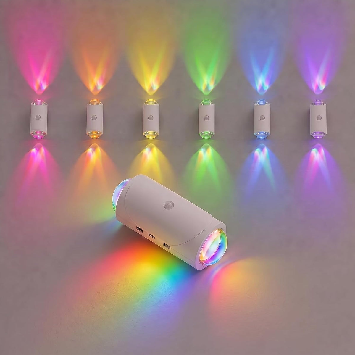 Motion Sensor Night Light, USB-C Rechargeable RGB Wall Light 1 Pack