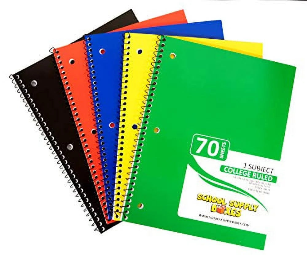 College-Ruled Spiral Notebooks
