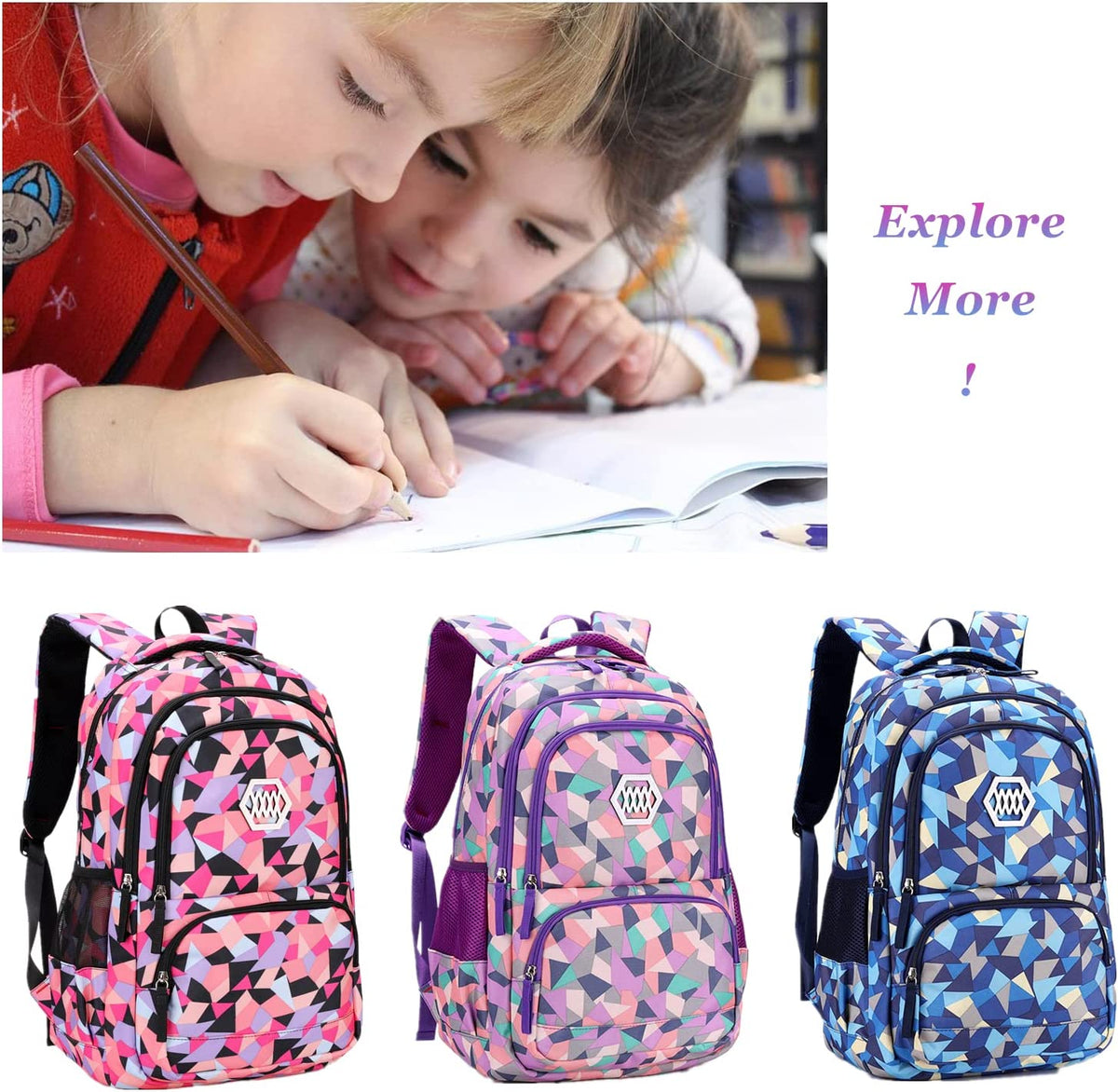 Geometric Print Kids Backpack