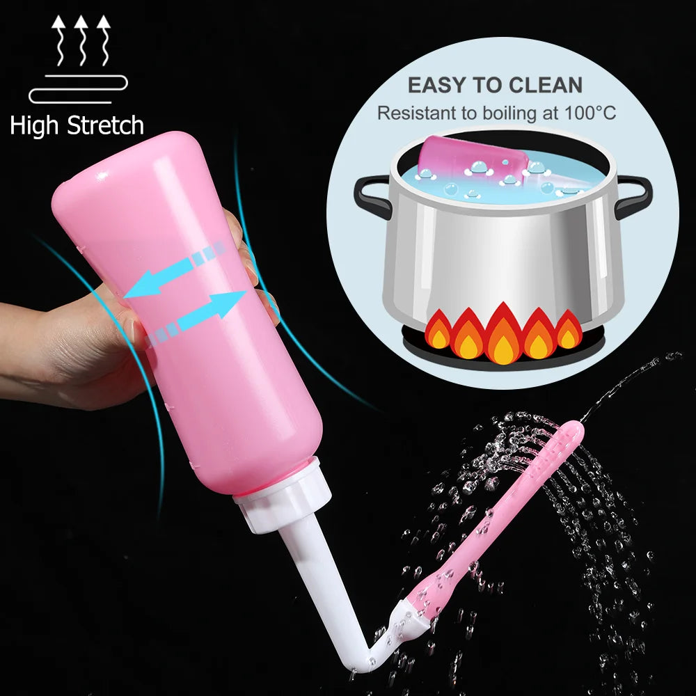 Short Punch Long Punch Dual Flushing Modes 500Ml Handheld Personal Bidet Bottle Feminine Care Perineum Cleaning Bathroom Protabl