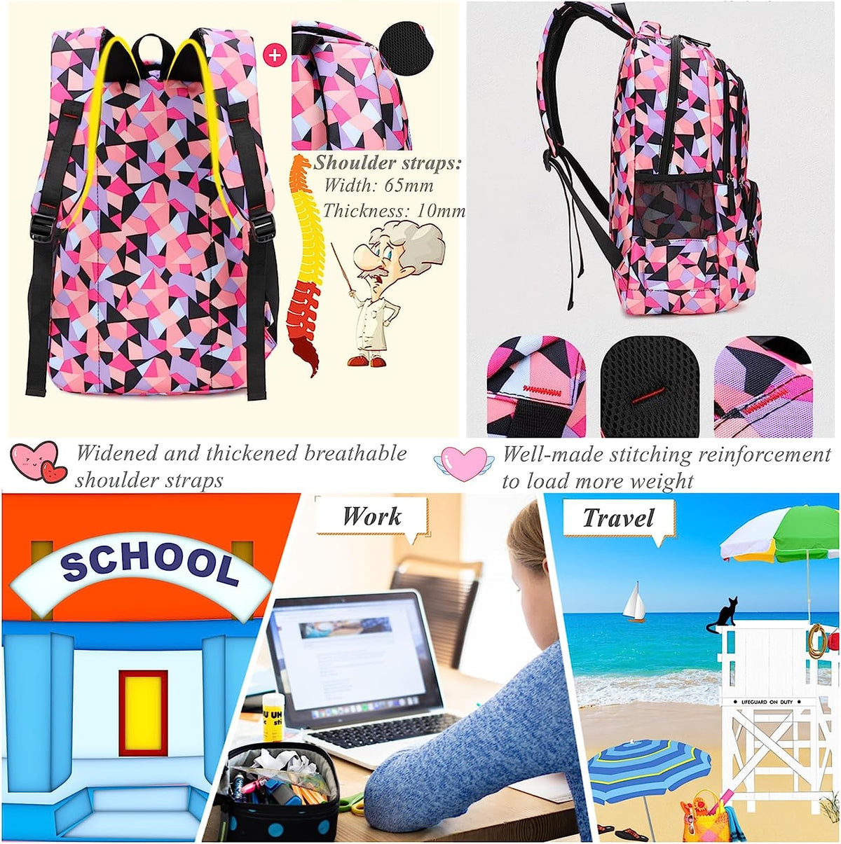 Geometric Print Kids Backpack