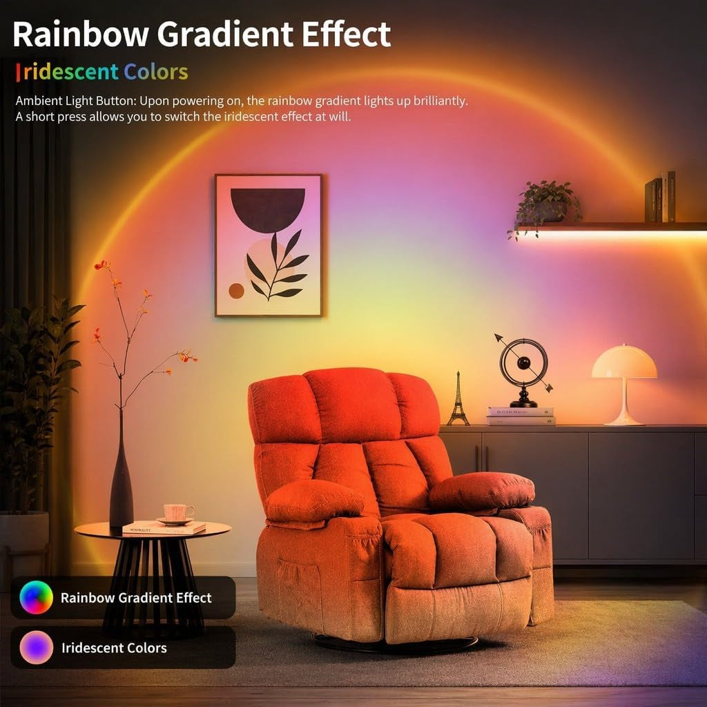 Motion Sensor Night Light, USB-C Rechargeable RGB Wall Light 1 Pack