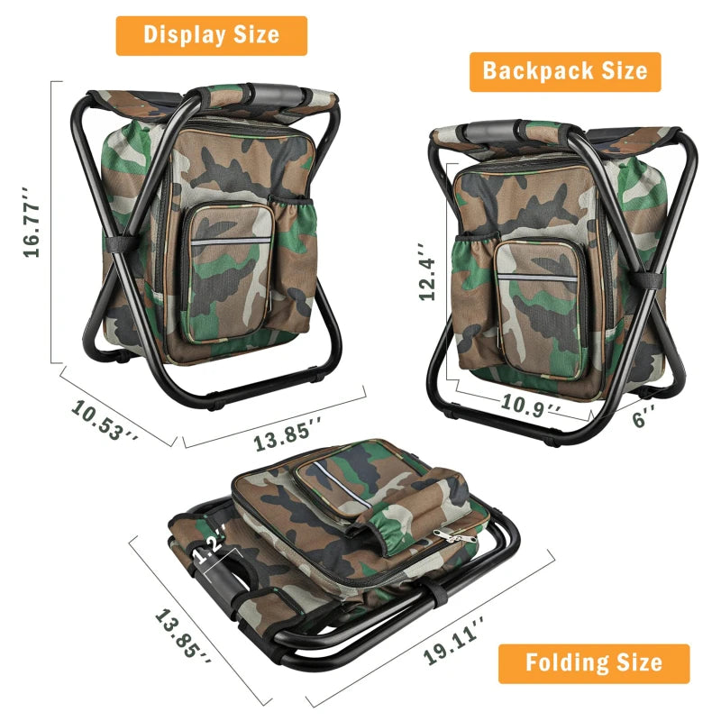 2 in 1 Folding Fishing Chair Backpack