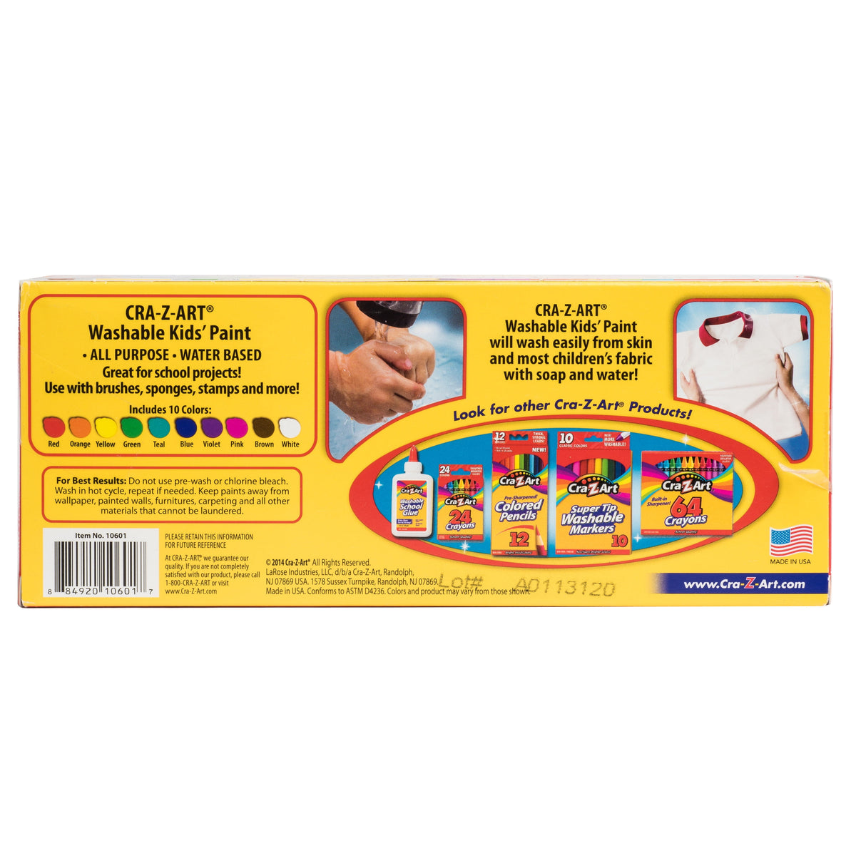 10 Count Multicolor Washable Paint