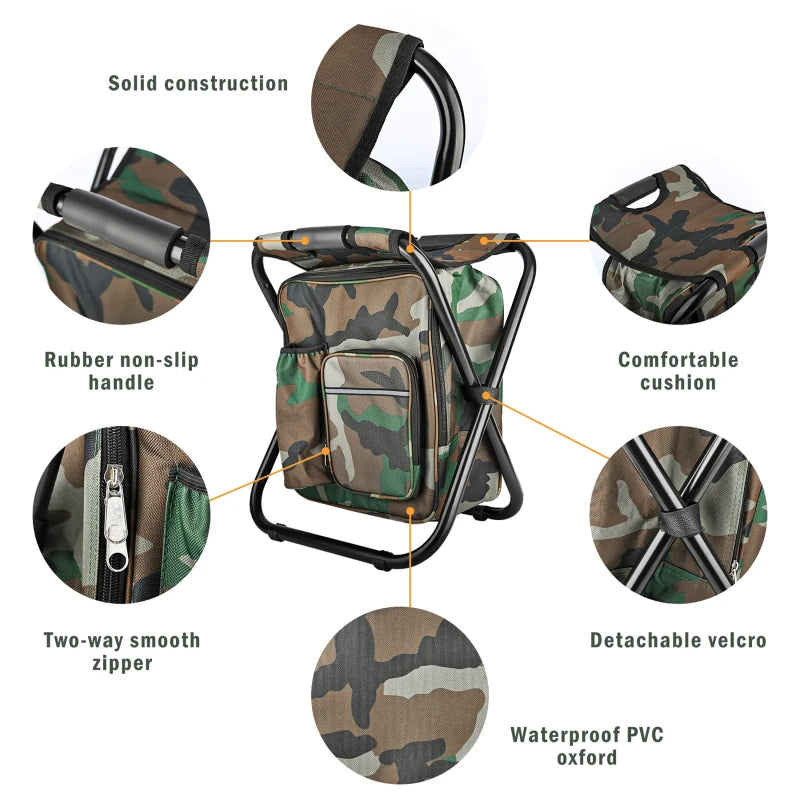 2 in 1 Folding Fishing Chair Backpack