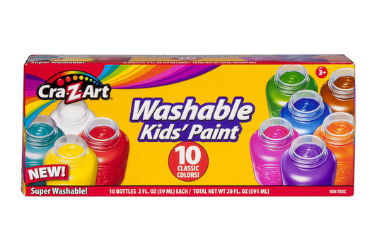 10 Count Multicolor Washable Paint