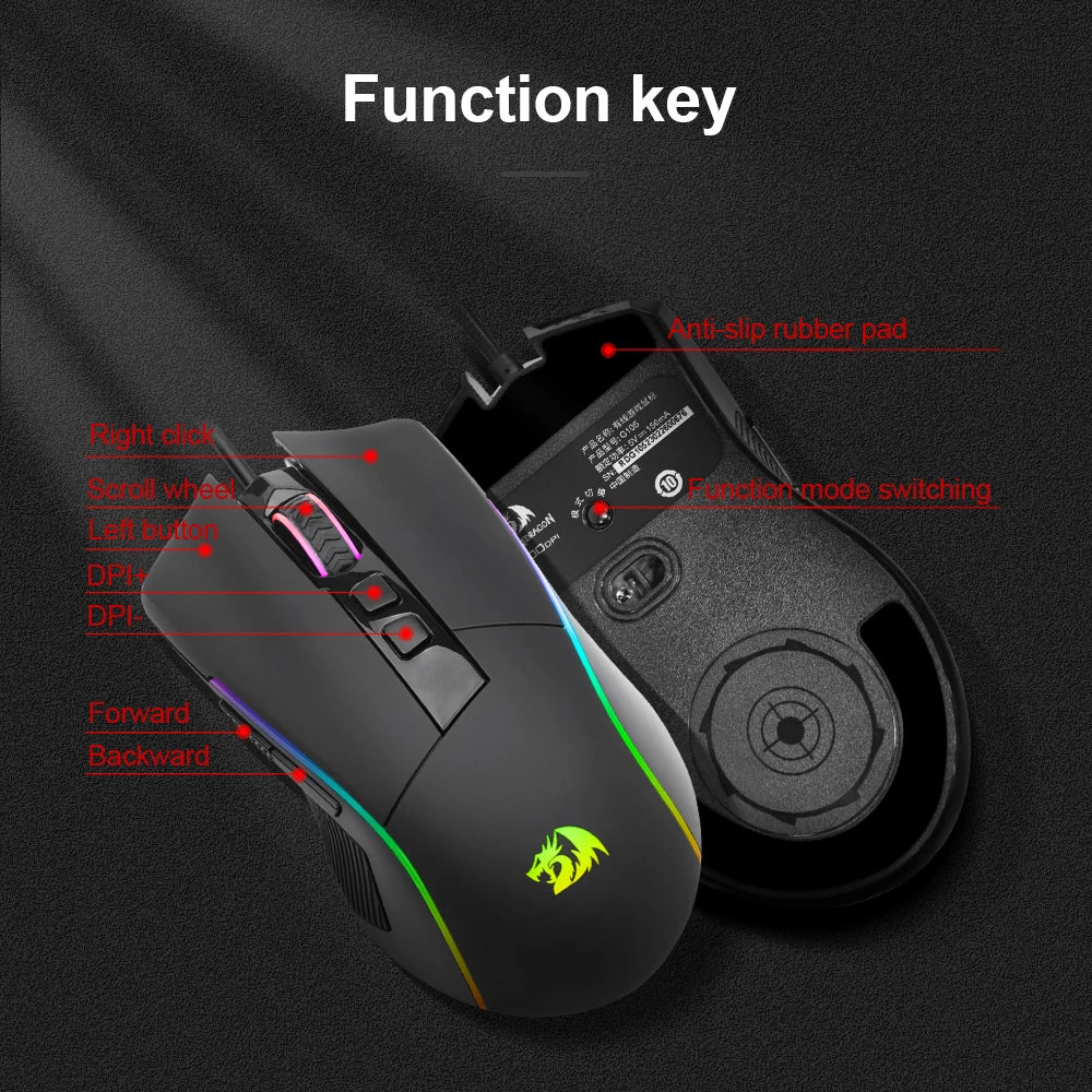 Lonewolf USB Wired Gaming Mouse 8000dpi