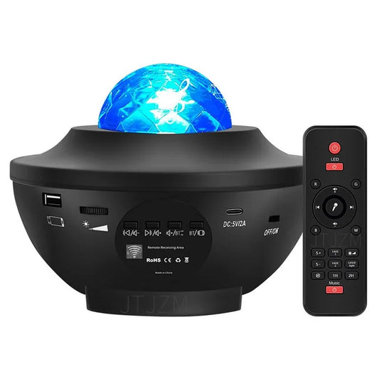 Headlamp Remote Control Rotating Bluetooth Music Bowl Lamp Crystal Aurora Decorative Atmosphere Lamp Nightlight