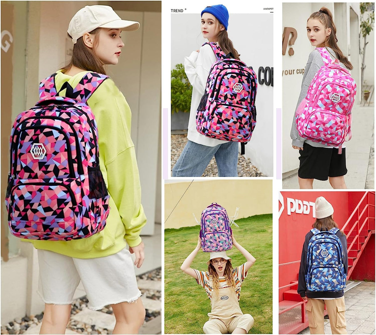 Geometric Print Kids Backpack